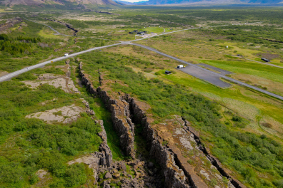 Zone de fracturation de la croûte terrestre (Thingvellir, Islande)